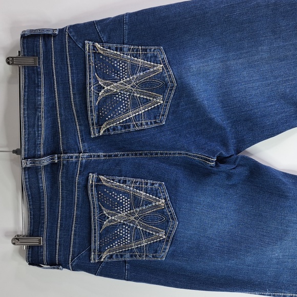 Wrangler Q-Baby No Gap Waistband Bootcut Blue Jeans Size  9/10 x 32 - Picture 8 of 17